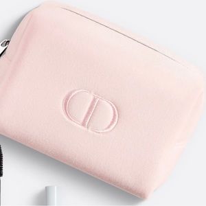 Dior Beauty Light Pink Makeup Bag Pouch Dior Logo Travel case, New